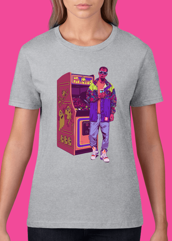 Mike Wrobel Shop Arcade Monster T Shirt Woman Heather Grey Small Medium Large X-Large 2X-Large