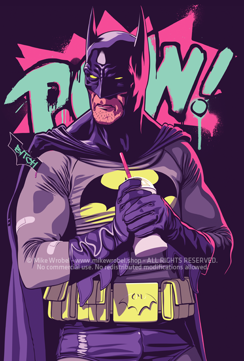 Mike Wrobel Shop Batman series: Batman Limited Edition Art Print medium-14x20 Artwork Wall Art Poster