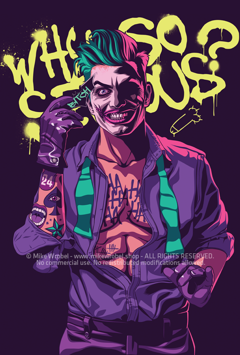 Mike Wrobel Shop Batman series: Joker Limited Edition Art Print medium-14x20 Artwork Wall Art Poster