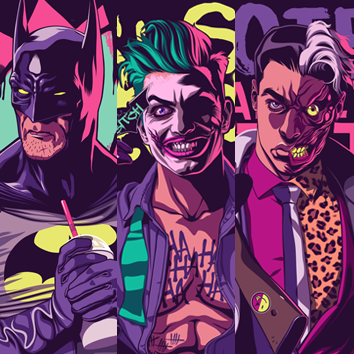 Mike Wrobel Shop Batman Series Pack - All 3 Art Prints Art Print medium-14x20 Artwork Wall Art Poster