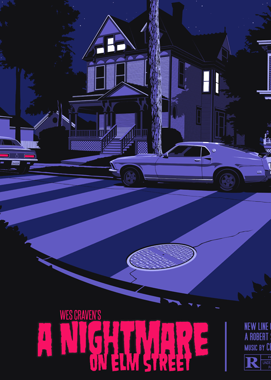 Mike Wrobel Shop Elm Street Art Print medium-12x26 Artwork Wall Art Poster