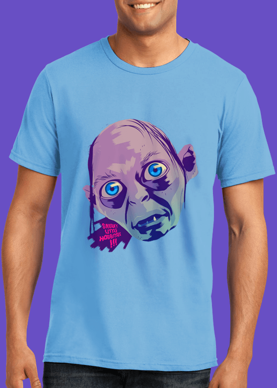 Mike Wrobel Shop Gollum T Shirt Man Light Blue Small Medium Large X-Large 2X-Large