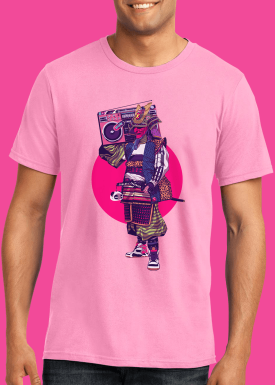 Mike Wrobel Shop HipHop Samurai T Shirt Man Charity Pink Small Medium Large X-Large 2X-Large