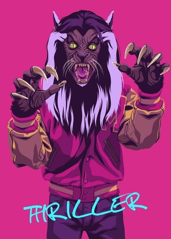 Mike Wrobel Shop Michael Jackson Thriller Werewolf Art Print medium-13x18 Artwork Wall Art Poster