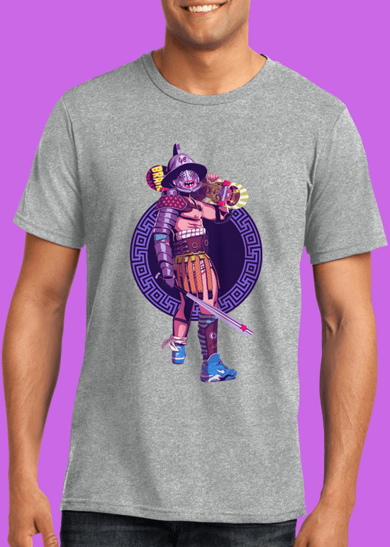 Mike Wrobel Shop Skater Gladiator T Shirt Man Heather Grey Small Medium Large X-Large 2X-Large