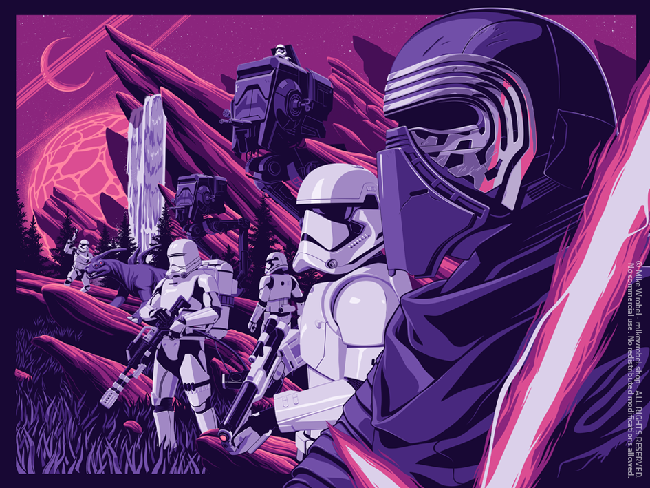 Mike Wrobel Shop Star Wars Kylo Ren Limited Edition Art Print medium-18x24 Artwork Wall Art Poster