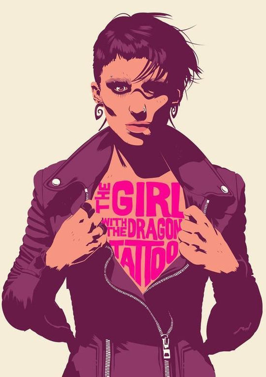 Mike Wrobel Shop The Girl with the Dragon Tattoo Art Print medium-8x12 Artwork Wall Art Poster