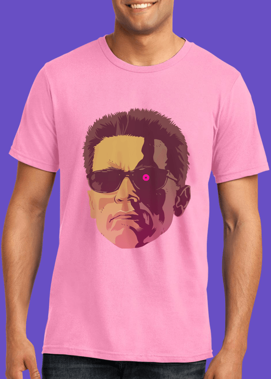 Mike Wrobel Shop The Terminator T Shirt Man Charity Pink Small Medium Large X-Large 2X-Large