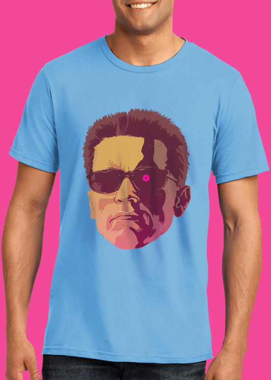 Mike Wrobel Shop The Terminator T Shirt Man Light Blue Small Medium Large X-Large 2X-Large