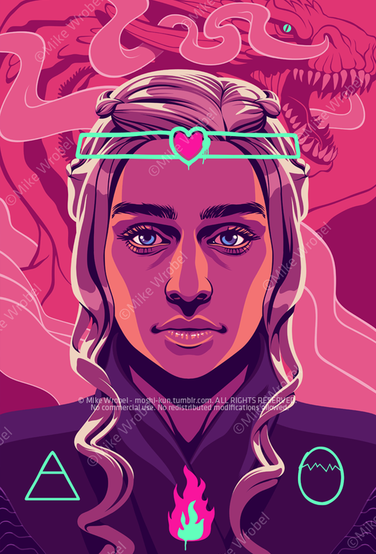 Mike Wrobel Shop Thrones Daenerys Limited Edition Art Print medium-14x20 Artwork Wall Art Poster