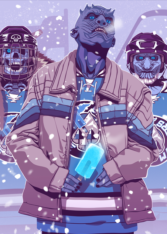 Mike Wrobel Shop Thrones WW Hockey Team Art Print medium-15x26 Artwork Wall Art Poster